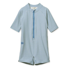 Liewood - Max Striped Seersucker UV Protection Wetsuit Recycled Fibers | Blue
