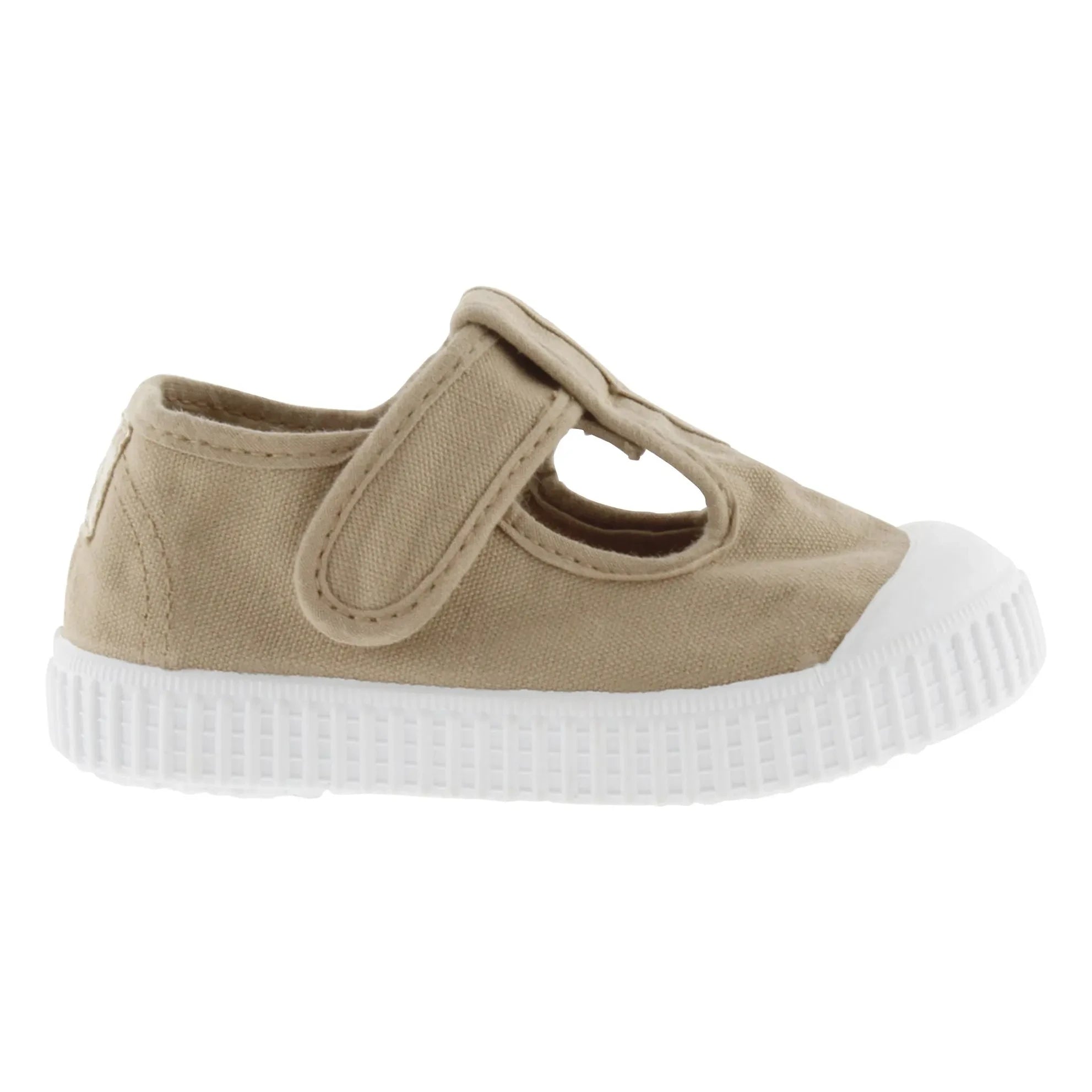 Victoria - Distressed Sneakers Sandalia Canvas | Camel