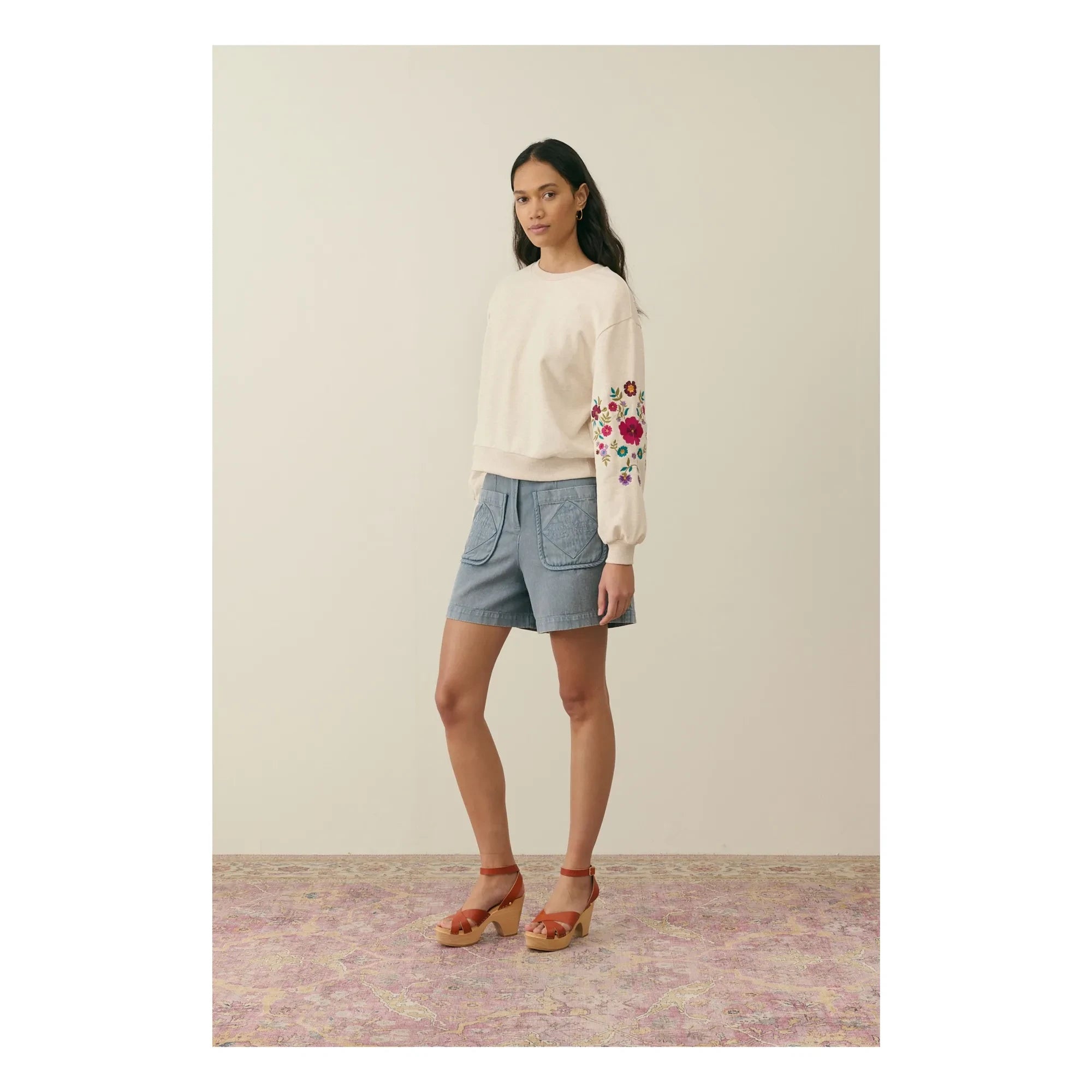 Louise Misha - Judith Organic Cotton Sweatshirt - Women's Collection | Cream
