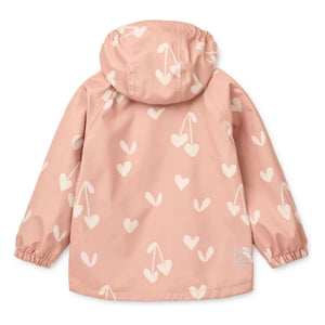 Liewood - Pedia Coeurs Recycled Fiber Rain Set | Soft Pink