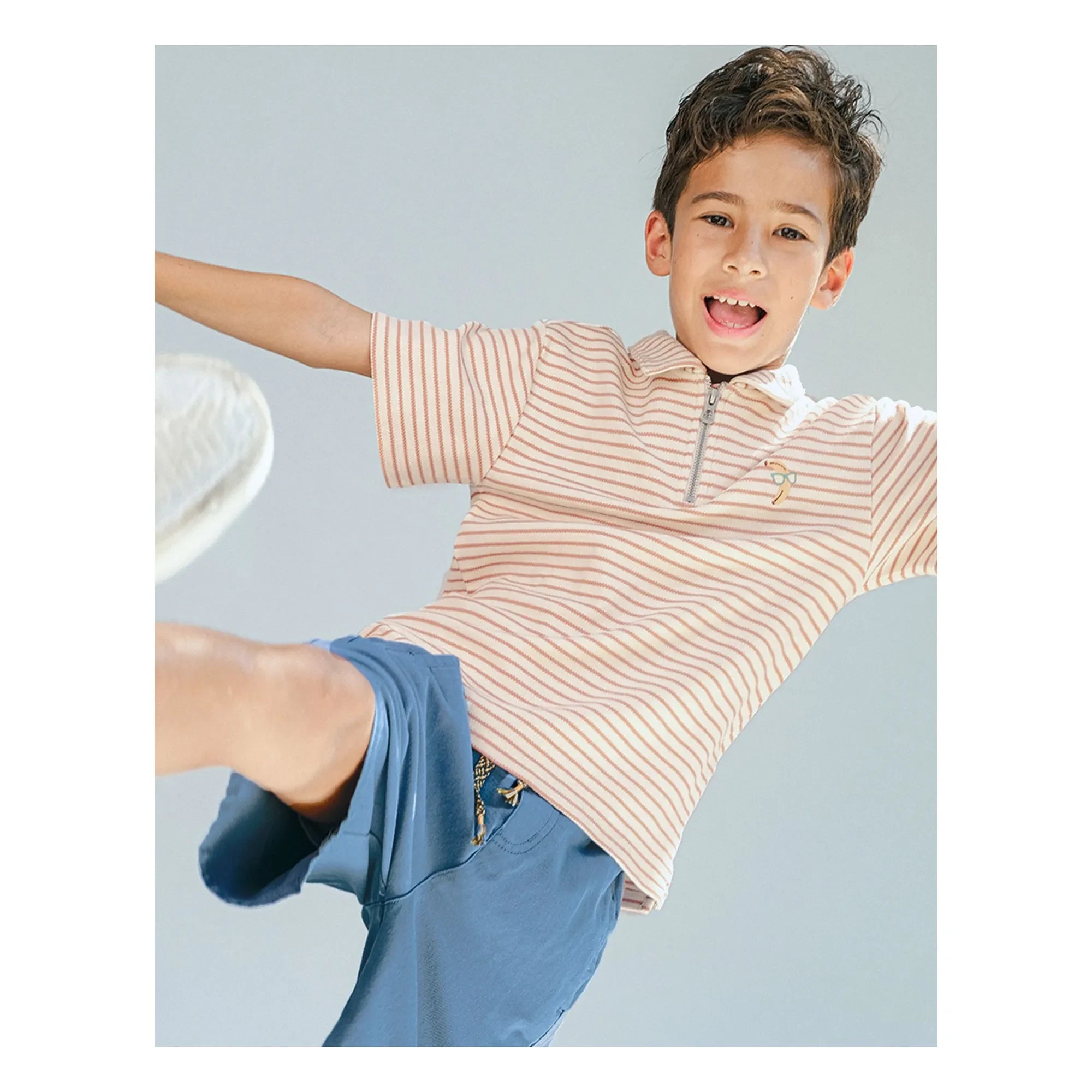 Gingersnaps - Polo Bruno Banana Striped Twill | Ecru