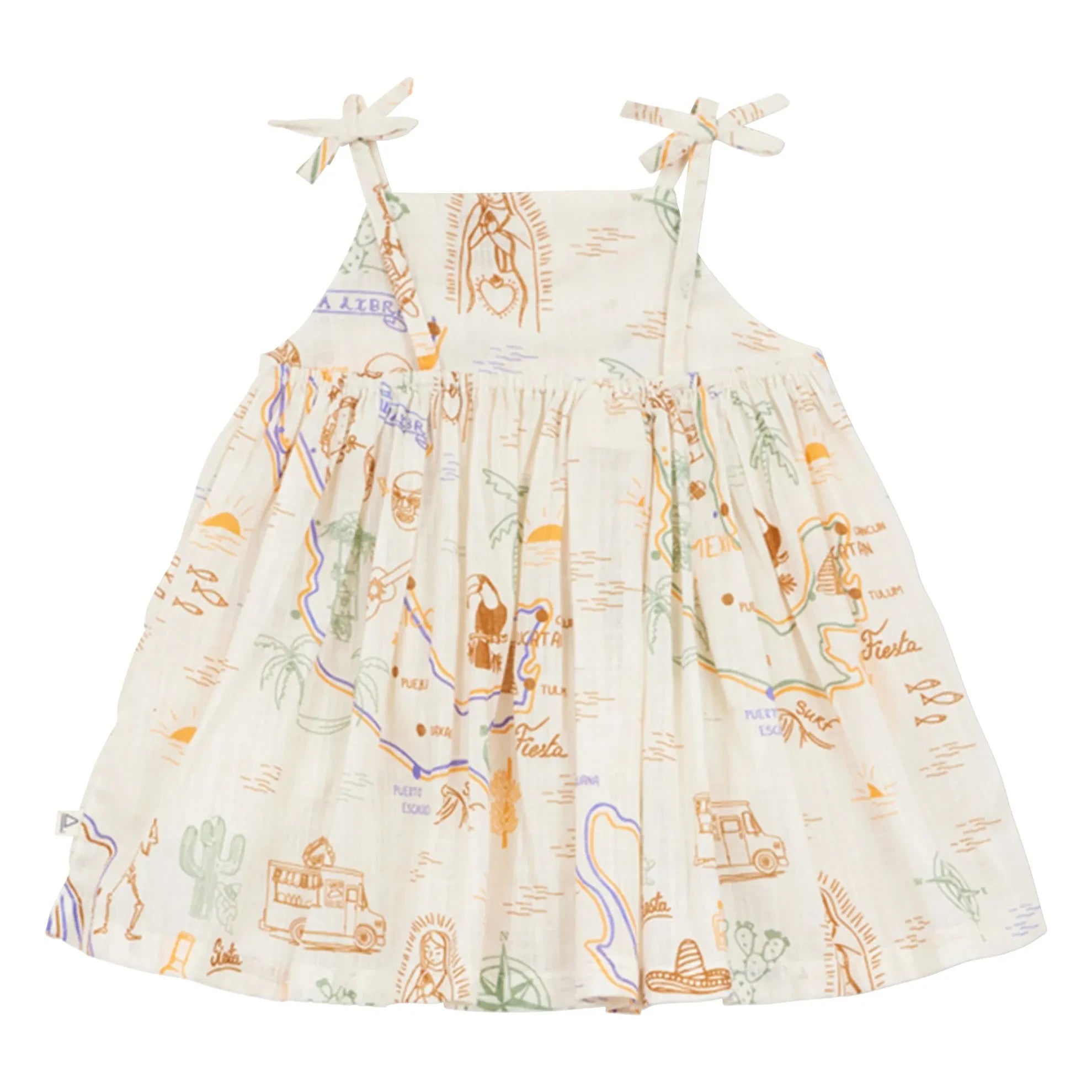Arsène et Les Pipelettes - Palm Strap Dress Organic Cotton Voile | Beige
