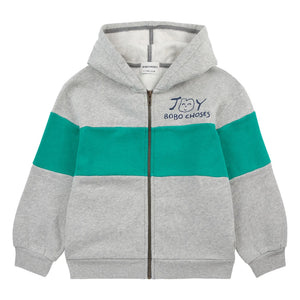 Bobo Choses - Joy organik pamuklu fermuarlı sweatshirt | Gri melanj