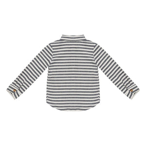 Donsje - Leom Striped Organic Cotton Shirt | Navy Blue