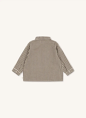 Konges Sløjd - Kim Kareli Seersucker Gömlek, Organik Pamuk | Kahverengi