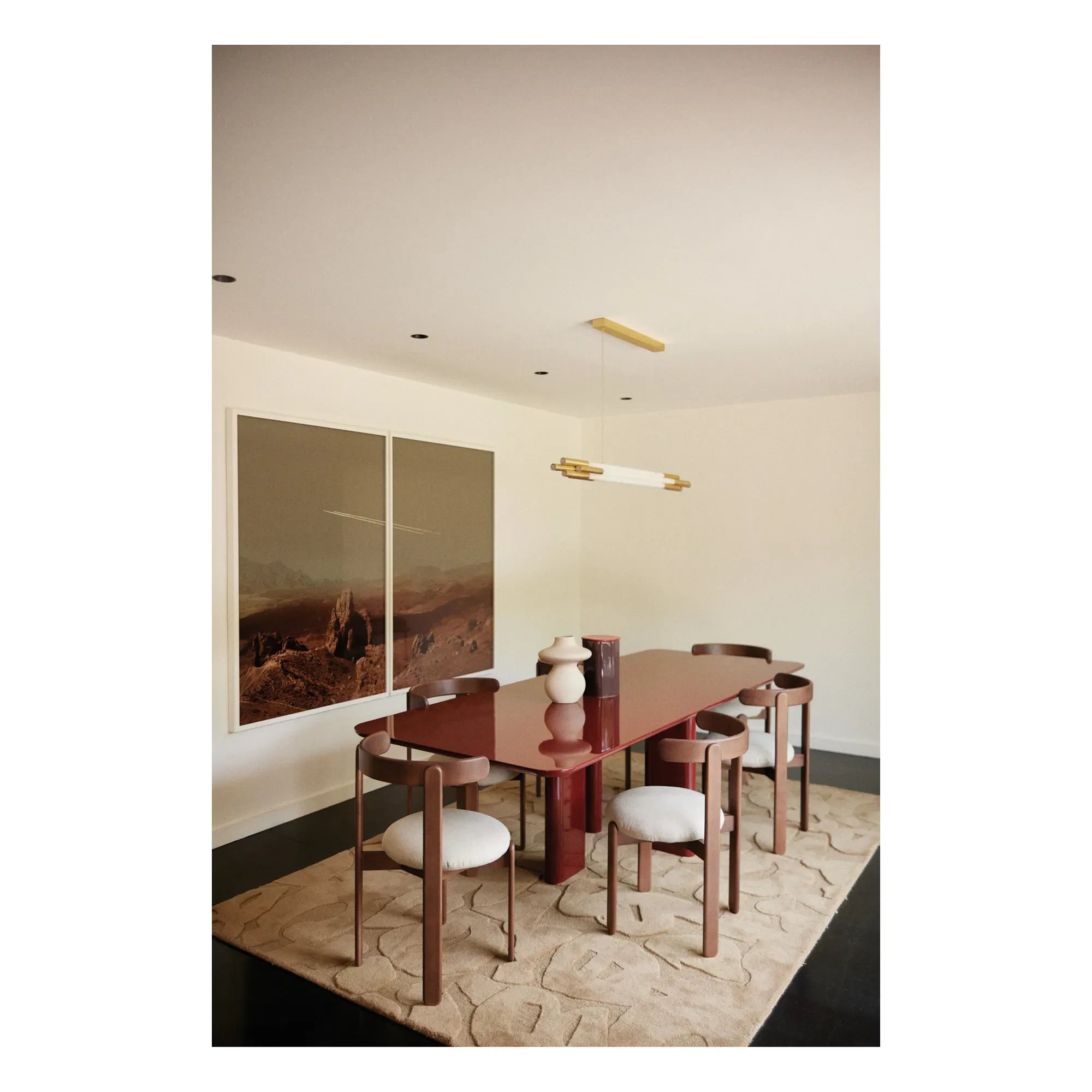 Gabrielle Paris - Joe Rectangular Dining Table | Burgundy