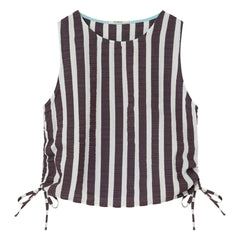 Dr Bloom - Travel Striped Blouse | Aubergine