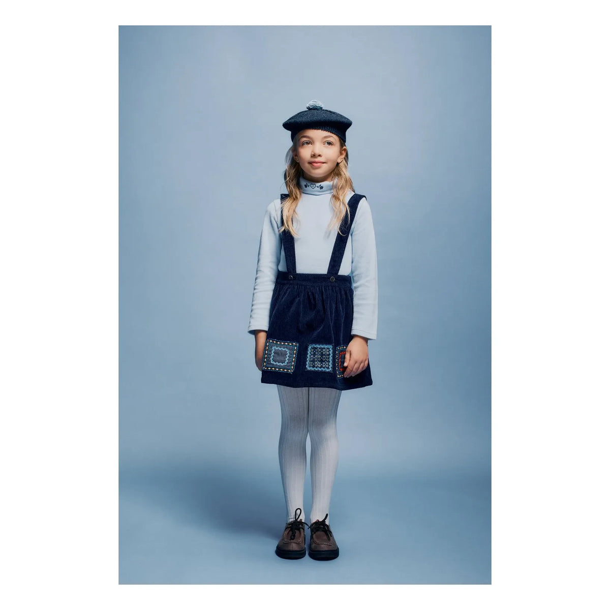 Bebe Organic - Dulcie Ribbed Velvet Skirt | Midnight Navy