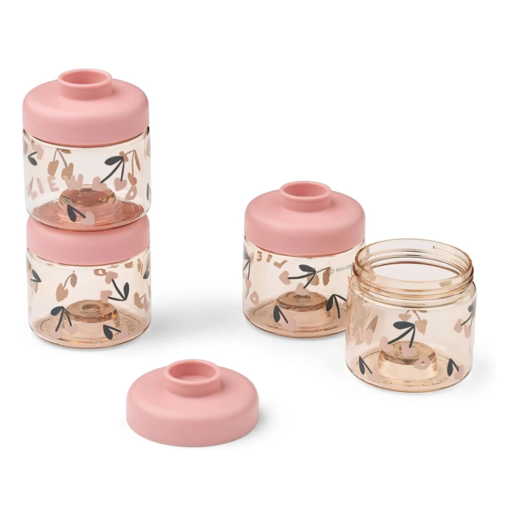 Liewood - Dominique Storage Jars - Set of 4 | Cherry Heart/Rosey