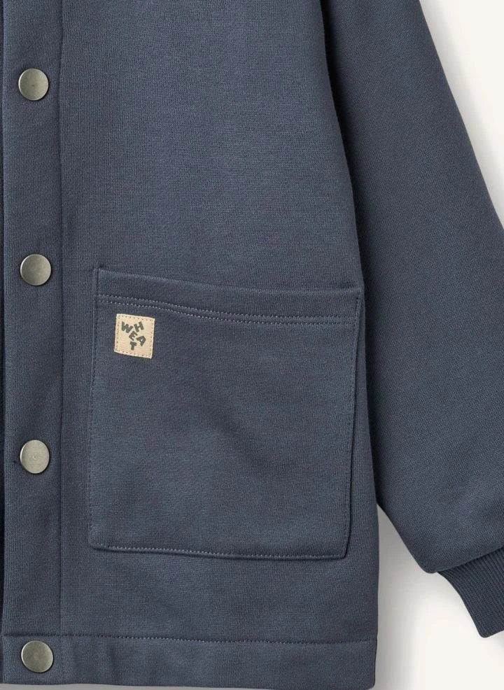 Wheat - Carmine organic cotton buttoned jacket | Grey blue