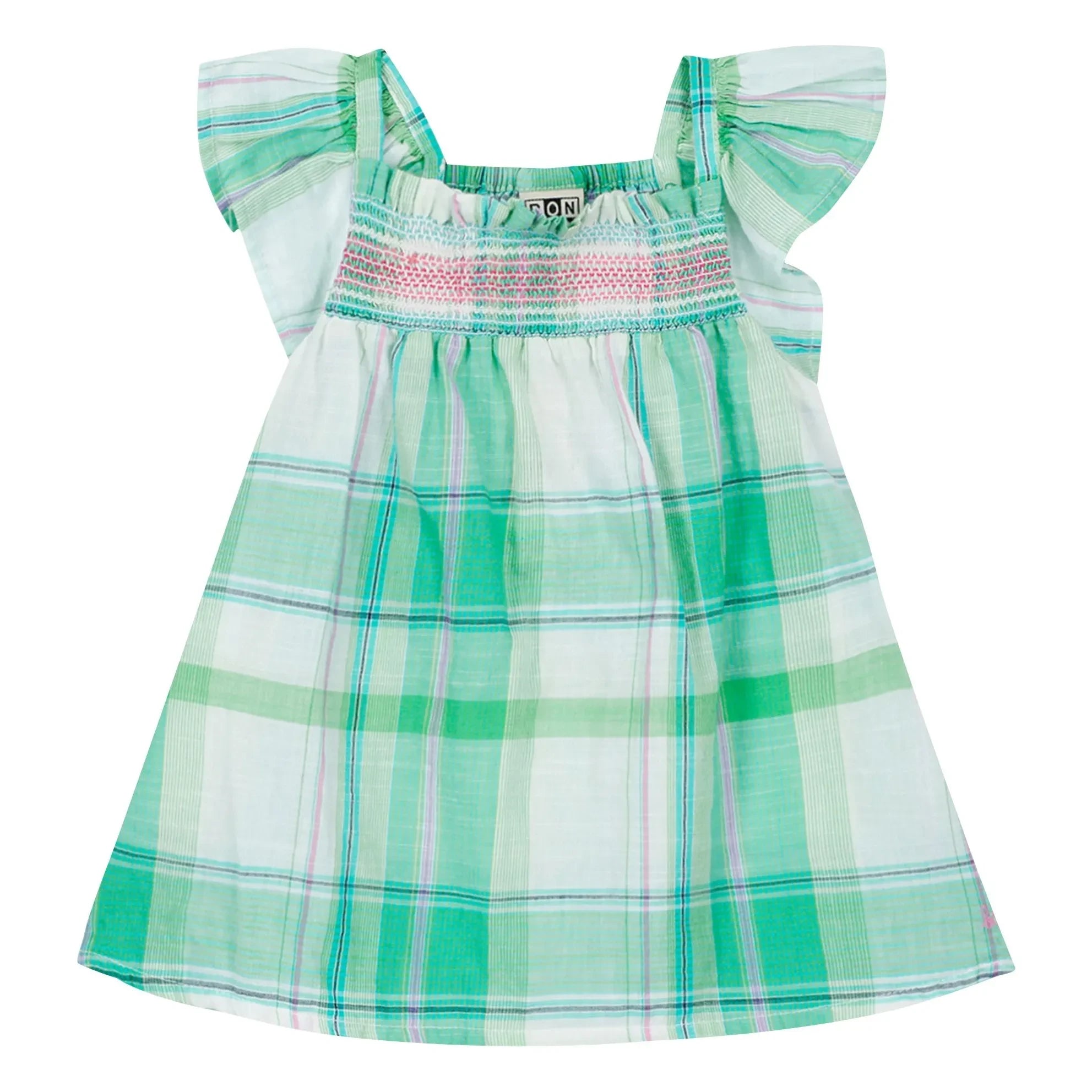 Bonton - Louise Checked Gathered Dress | Green