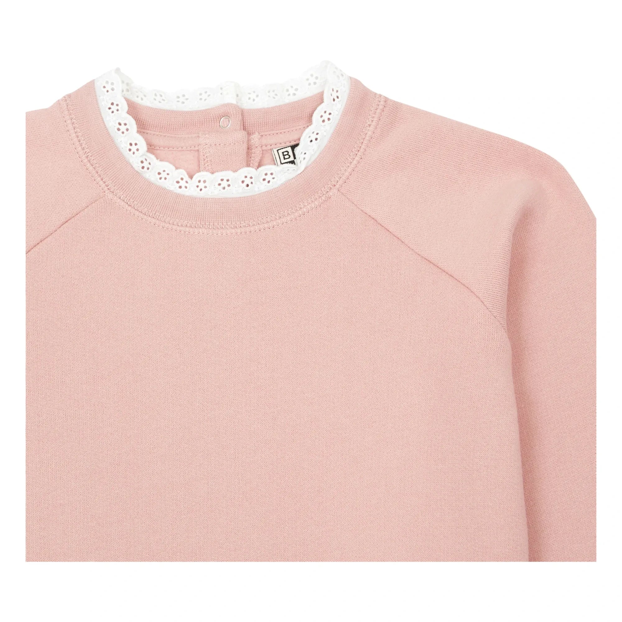 Bonton - Tilia Organic Cotton Lace Collar Sweatshirt | Pink