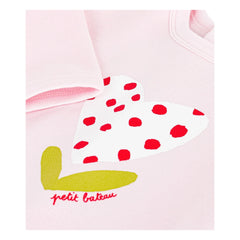 Petit Bateau - Sweat Heart Organik Pamuk | Açık Pembe