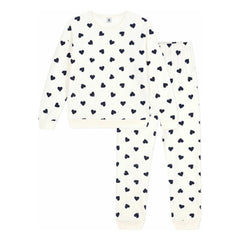 Petit Bateau - Sponge Heart Pajamas | Ecru