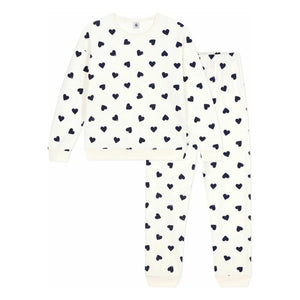 Petit Bateau - Sponge Heart Pajamas | Ecru