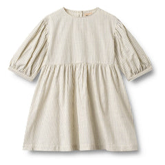 Wheat - Magda Striped Organic Cotton Dress | Ecru