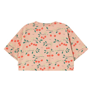 Tinycottons - Crop Kirazlar Organik Pamuk Tişört | Pembe