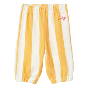 Tinycottons - Organic Cotton Towel-Textured Striped Sweatpants | Yellow