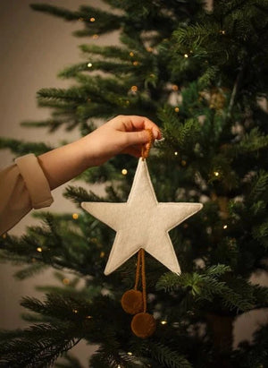 Muskhane - Felt Star Christmas Ornament | Ecru