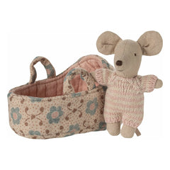 Maileg - Baby Mouse in Stroller | Pink