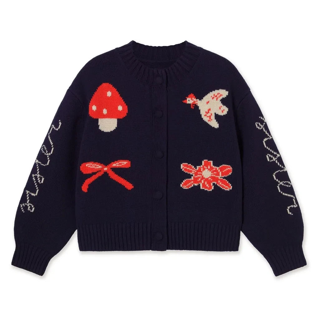 The Tiny Big Sister - Wool Cardigan | Navy