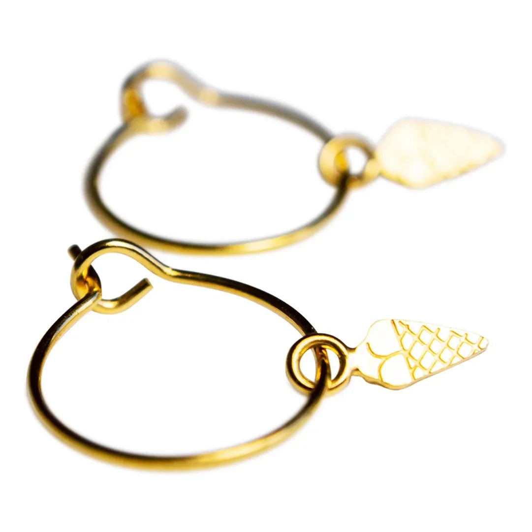 Adorabili - Petites Hoop Earrings Ice Cream | Gold