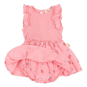 Búho - Ribbed Body Dress Strawberry Organic Cotton | Soft Pink