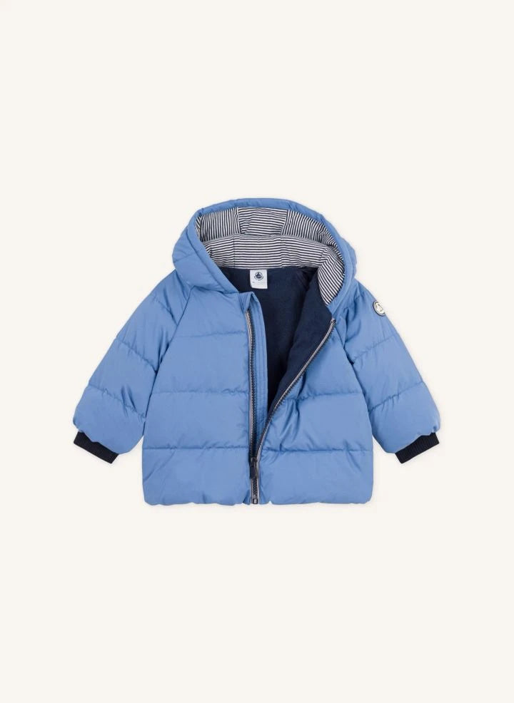 Petit Bateau - Plain Baby Goose Down Jacket | Blue