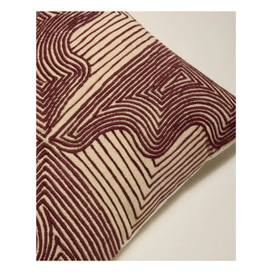 Maison Sarah Lavoine - Onda embroidered pillow | Carmine Red
