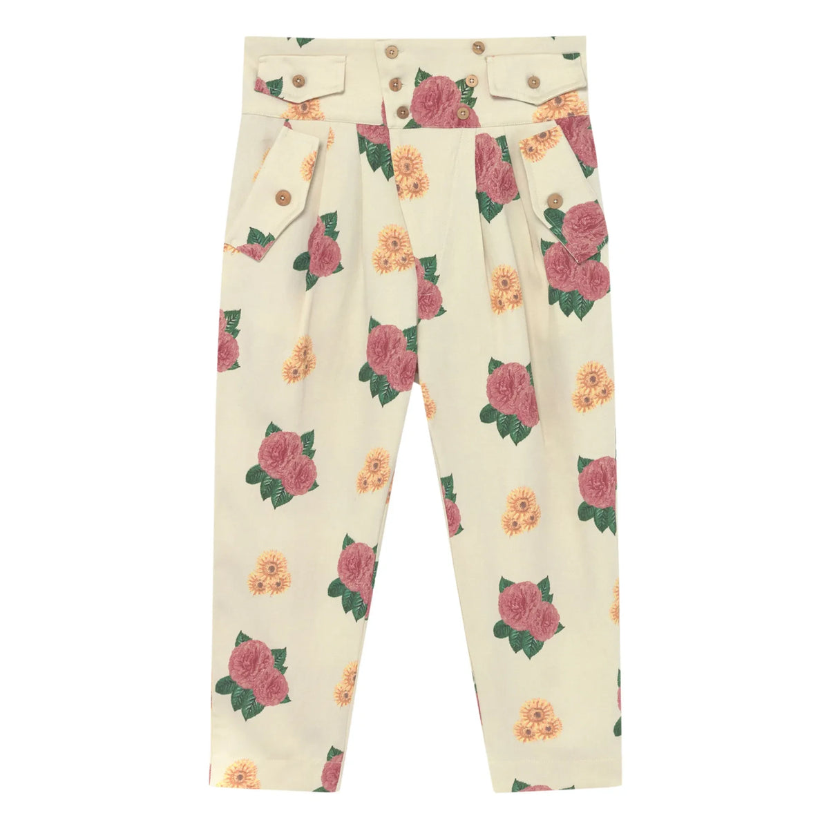 The Animals Observatory - Camel Linen High-Waisted Pants | Ecru