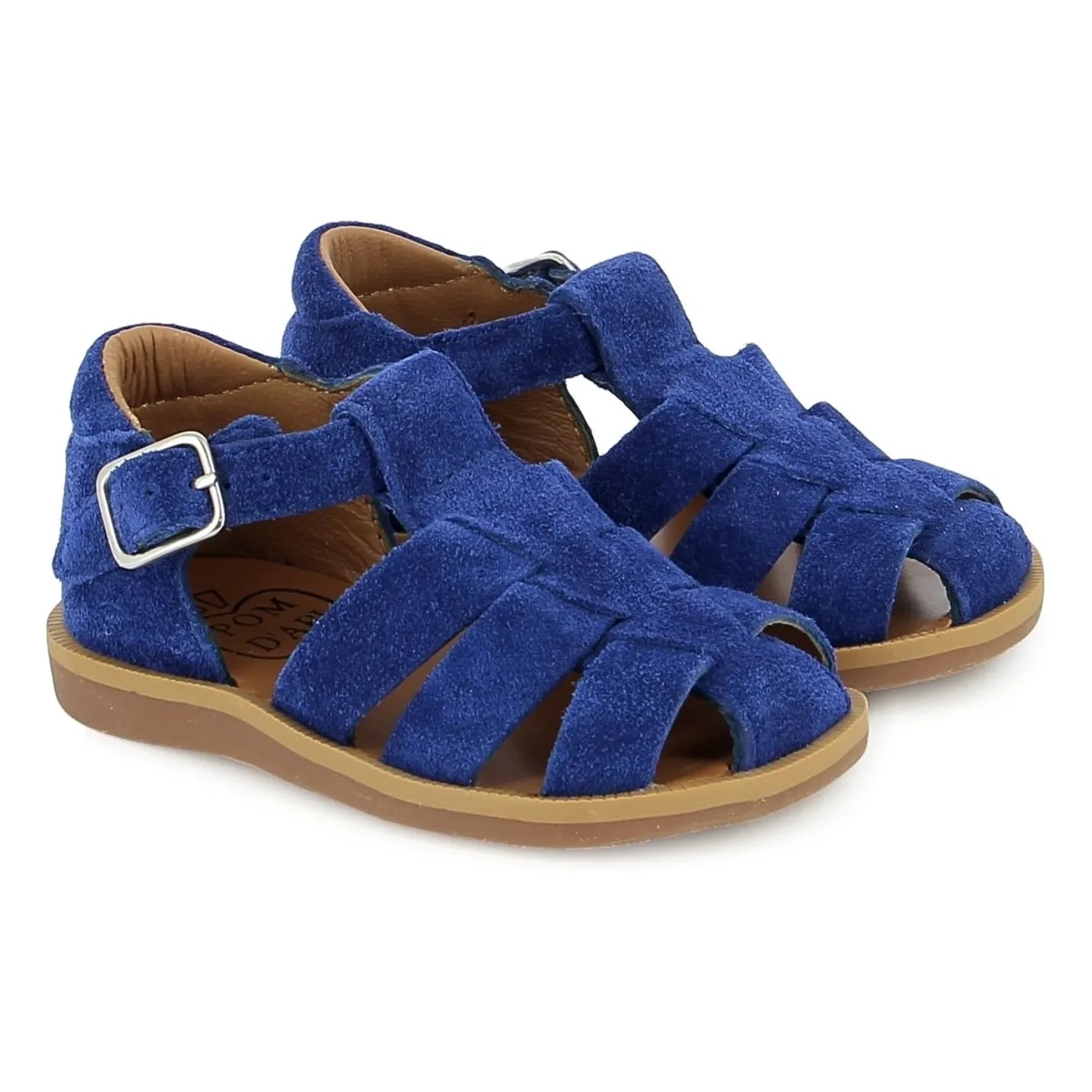 Pom d'Api - Poppy Daddy Velvet Sandals | Electric Blue