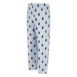 Ralph Lauren - Çizgili Monogram Gömlek ve Pantolon Pijama Takımı | Açık Mavi