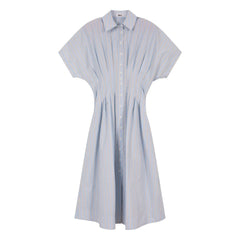 Indee - Striped Valois Shirt Dress | Light Blue