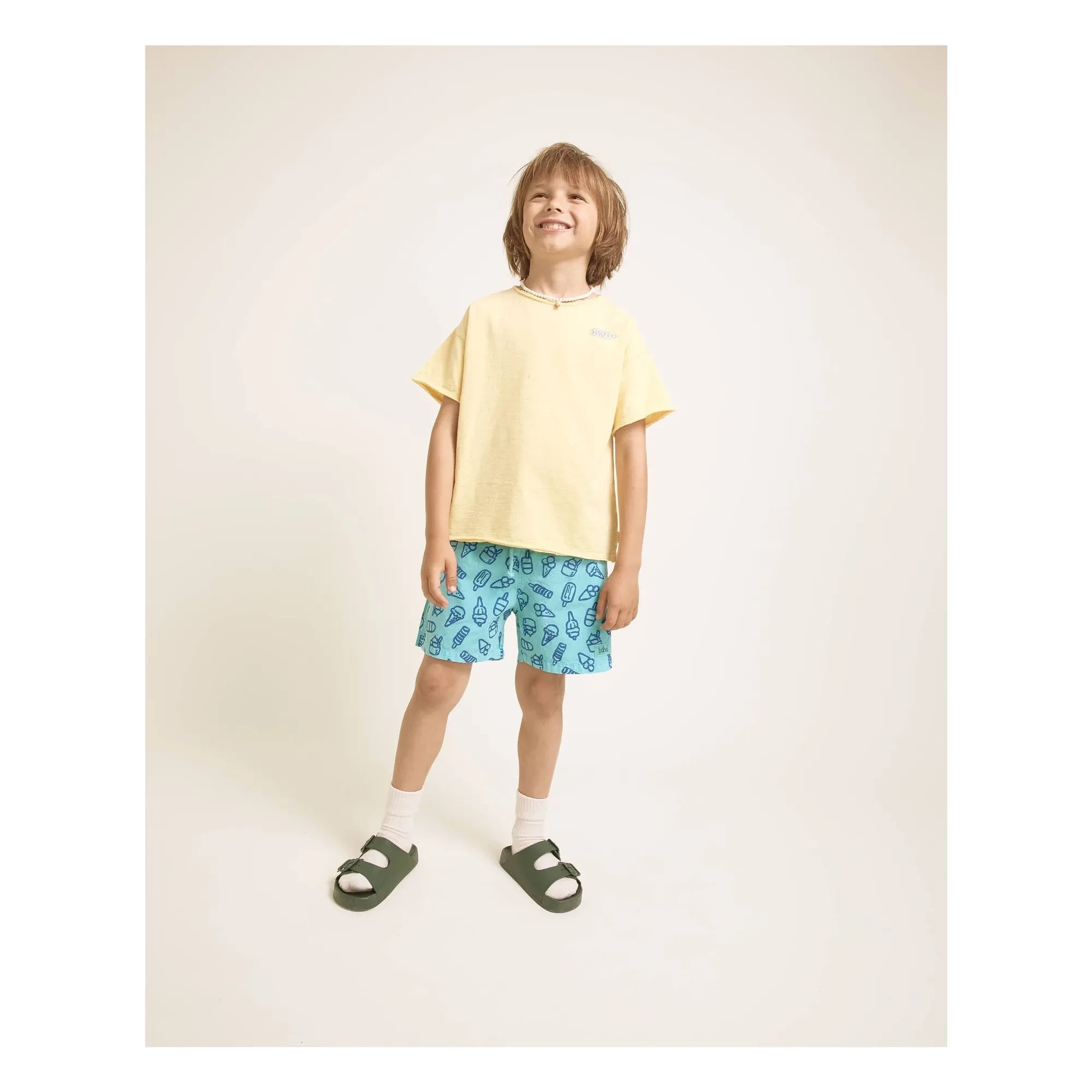 Búho - Turquoise Icy Organic Cotton Swimsuit Shorts