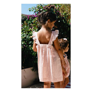 Lilinoa - Eve Striped Ruffle Dress | Blush