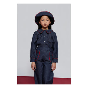 Mipounet - Jean Claudine Collared Cecilia Blouse | Dark Blue