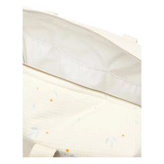 Nobodinoz - Waterproof Diaper Bag Opera Orange Cherries | Beige