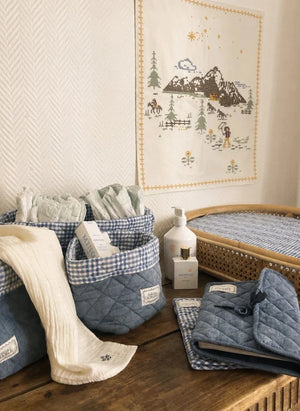 Editions Aimable - Paul storage basket | Blue Chambray