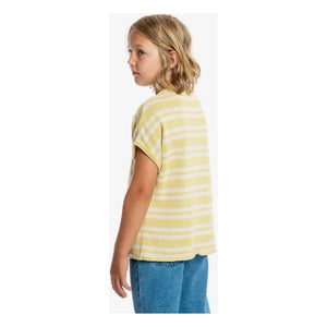 Matona - Striped Organic Cotton Fine Knit T-Shirt | Light Yellow