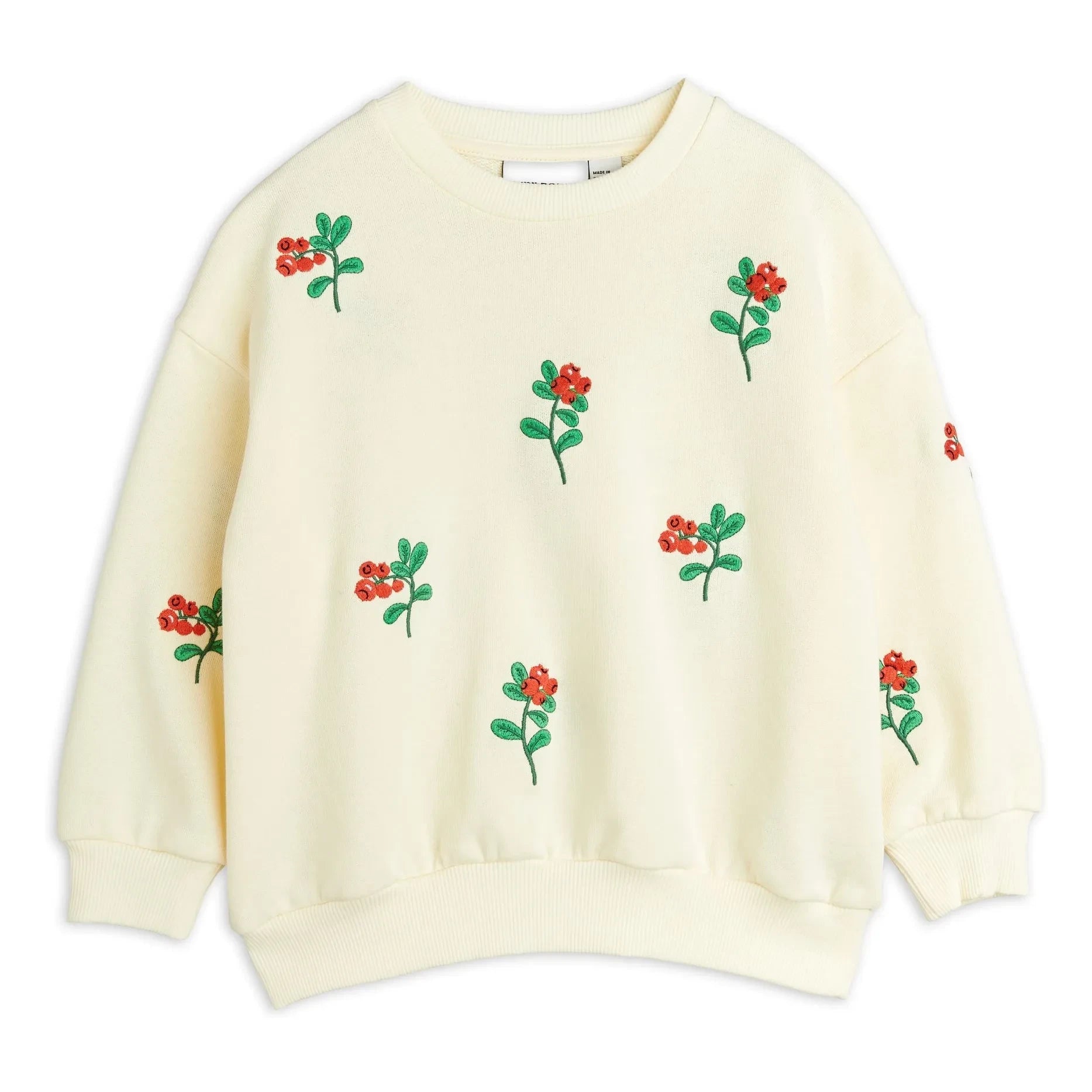 Mini Rodini - Organic Cotton Floral Print Sweatshirt | Ecru