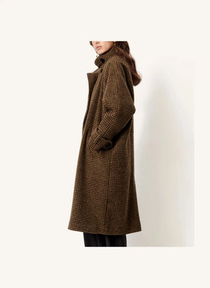 Sessùn - Bleechecks Wool Coat | Taupe brown