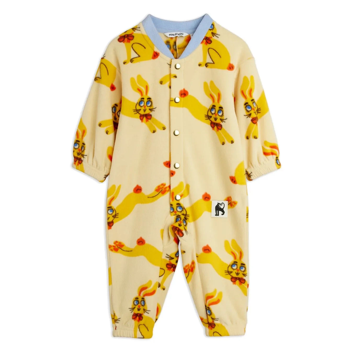 Mini Rodini - Organic cotton bunny romper | Yellow