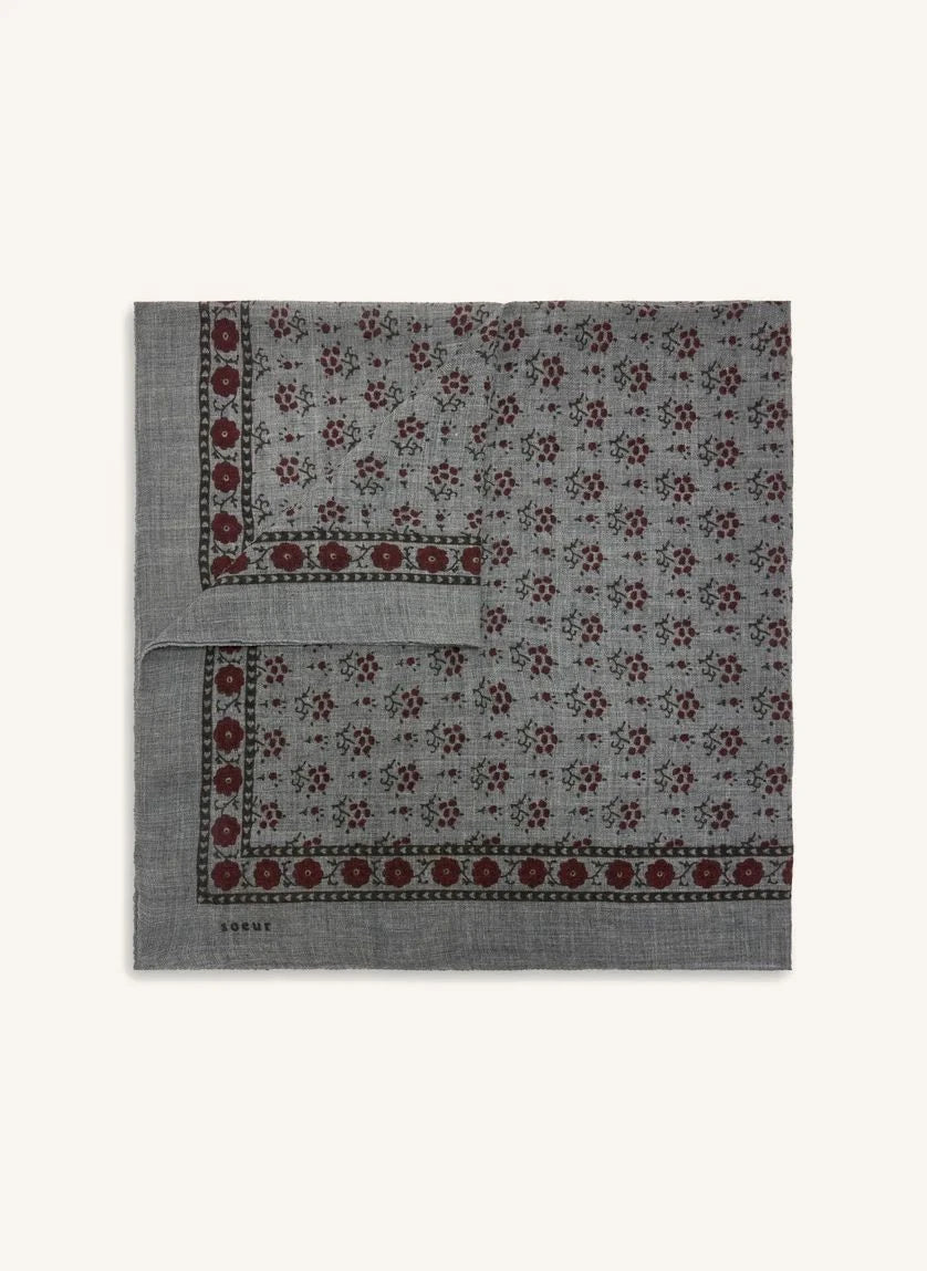 Soeur - Checked C Wool Twill Scarf | Dark grey