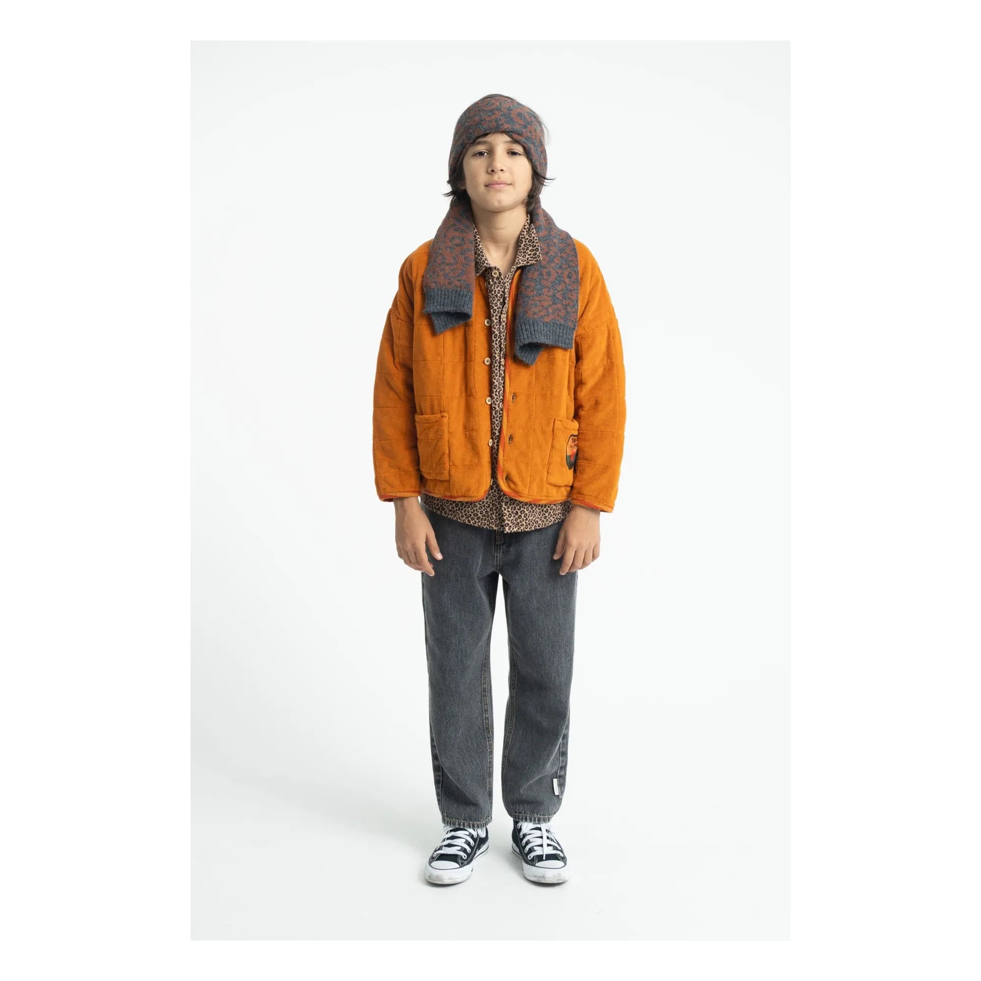 Piupiuchick - Leopard Scarf | Charcoal Gray