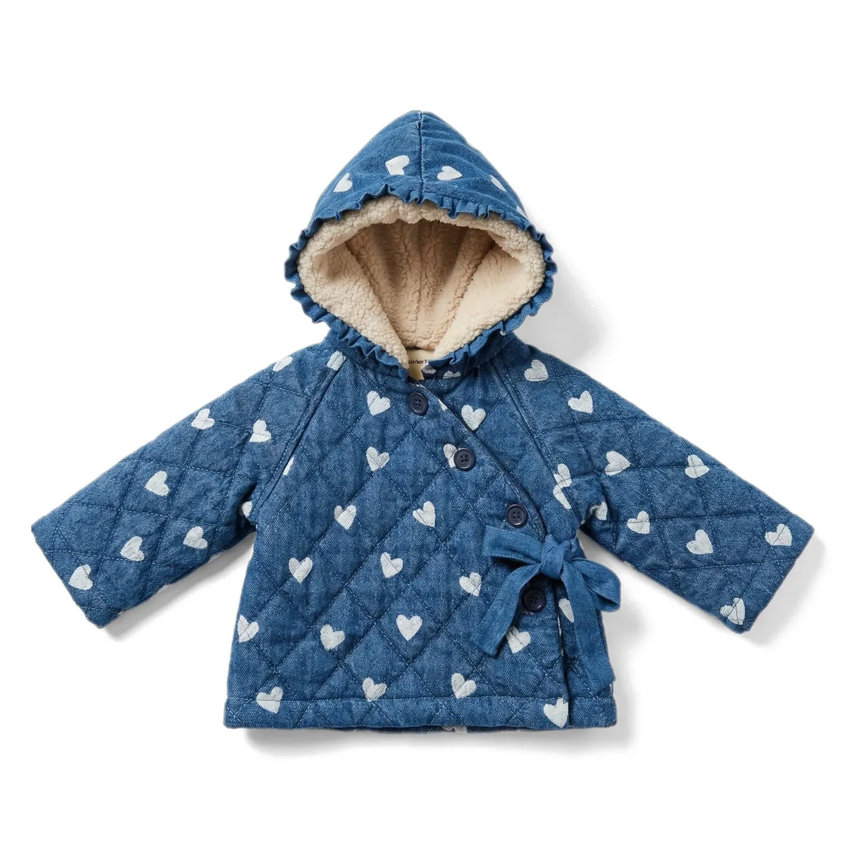Louis Louise - Heart Denim Cardigan Coat | Blue