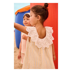 Louise Misha - Danya Striped Organic Cotton Dress | Yellow