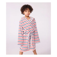 Petit Bateau - Striped Bathrobe | White