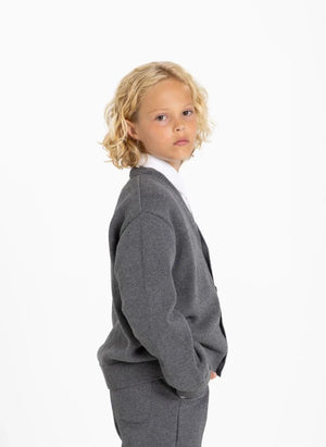 Smallable Kid - Harcourt Organic Cotton Cardigan | Grey Melange