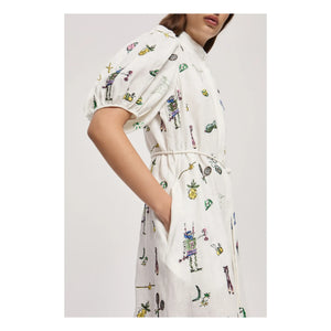 Alémais - Embroidered Linen Dress | Cream