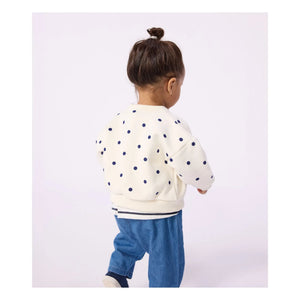 Petit Bateau - Quilted Dot Jacket | Ecru